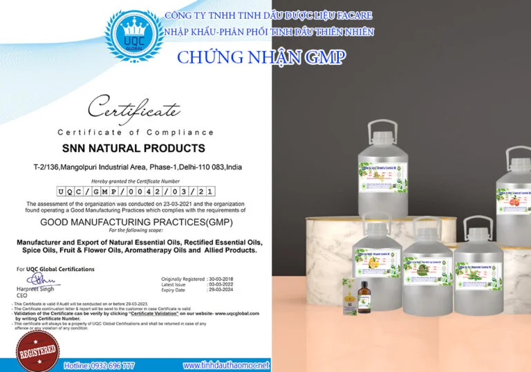 CHỨNG NHẬN GMP 1